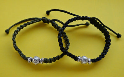 Macrame bracelet lotos Adjustable handmade bracelet Braided bracelet Macramé jewelry Good luck bracelet with lotus charm