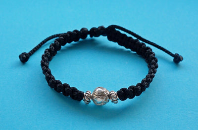 Macrame bracelet lotos Adjustable handmade bracelet Braided bracelet Macramé jewelry Good luck bracelet with lotus charm