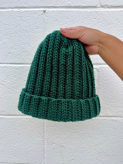 Green Crochet Beanie