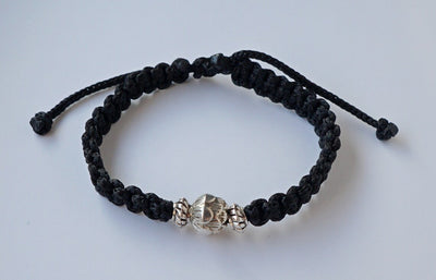 Macrame bracelet lotos Adjustable handmade bracelet Braided bracelet Macramé jewelry Good luck bracelet with lotus charm