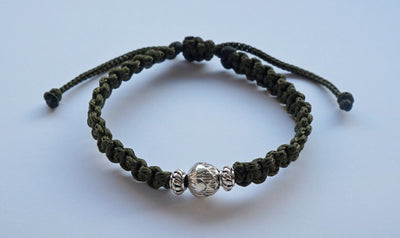 Macrame bracelet lotos Adjustable handmade bracelet Braided bracelet Macramé jewelry Good luck bracelet with lotus charm