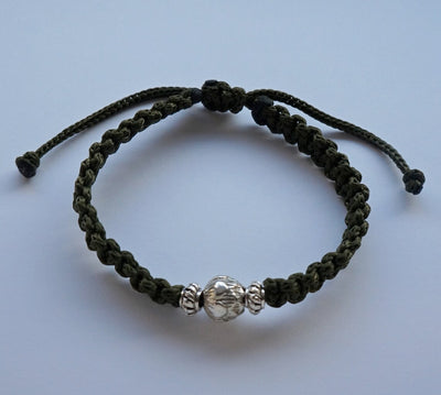 Macrame bracelet lotos Adjustable handmade bracelet Braided bracelet Macramé jewelry Good luck bracelet with lotus charm