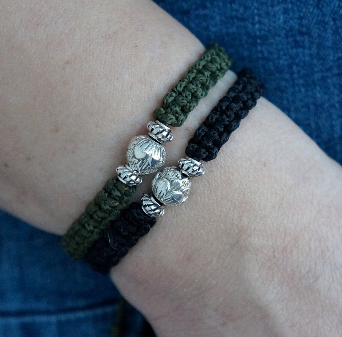 Macrame bracelet lotos Adjustable handmade bracelet Braided bracelet Macramé jewelry Good luck bracelet with lotus charm
