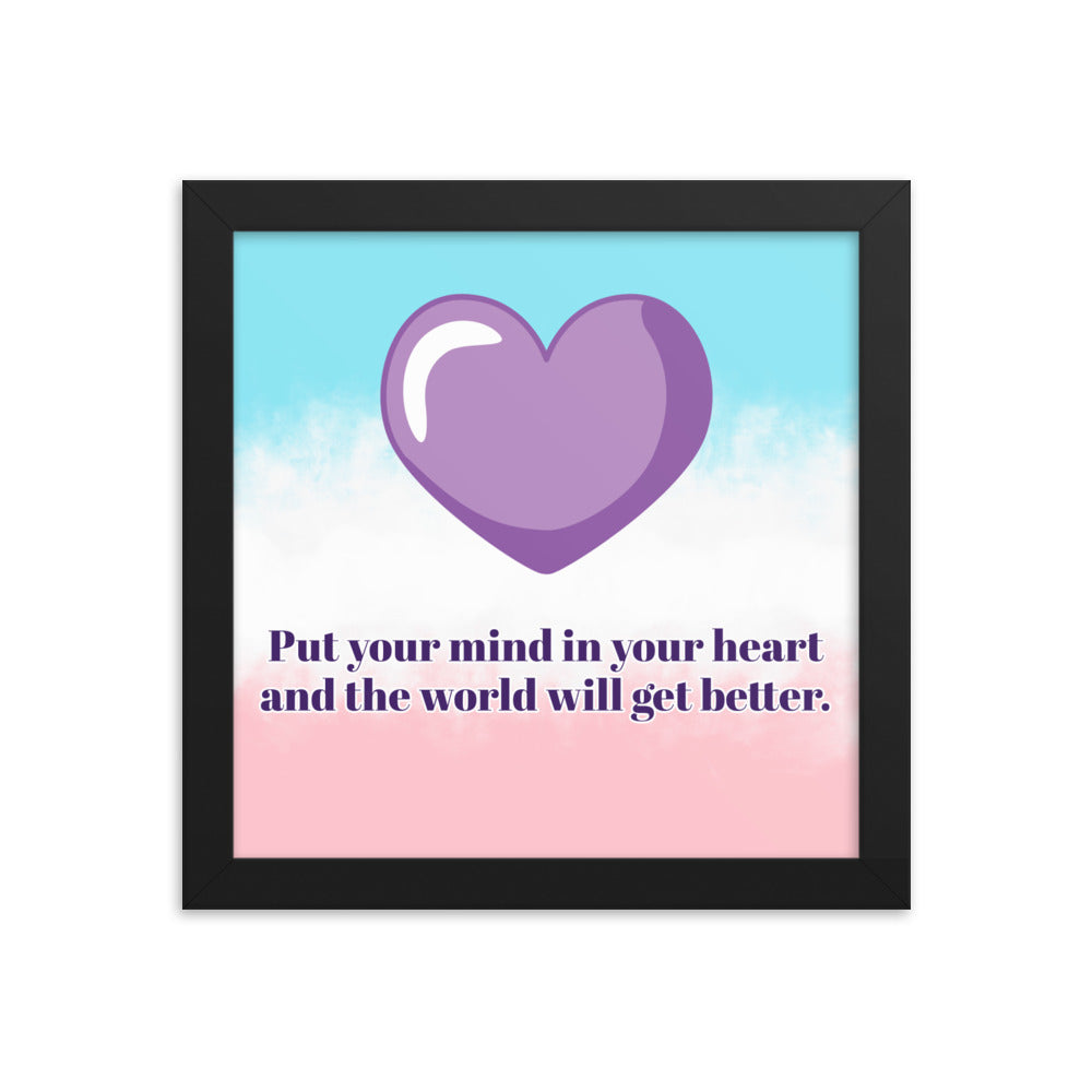 Framed poster with a quote