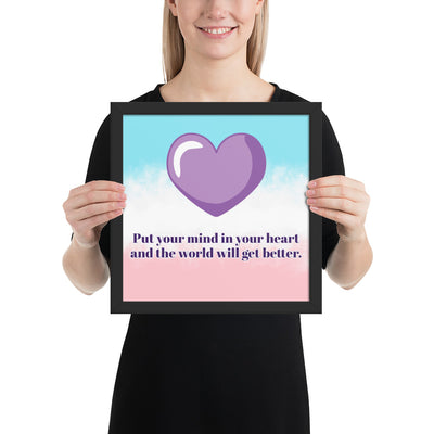 Framed poster with a quote