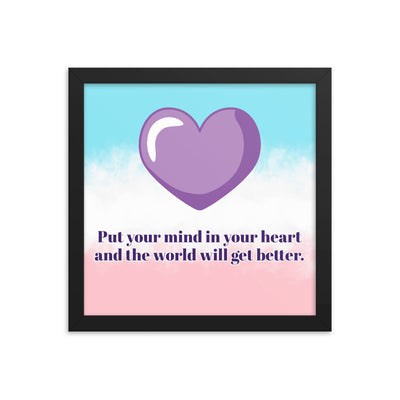 Framed poster with a quote