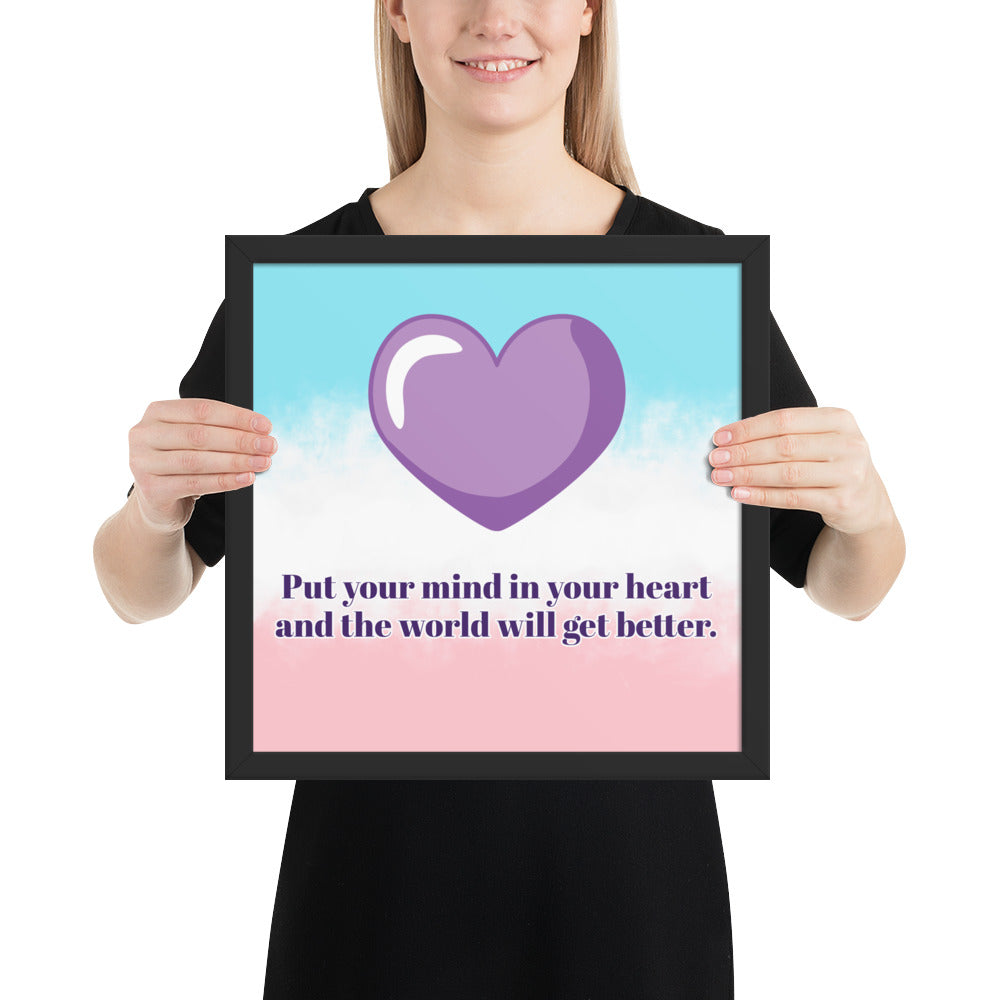 Framed poster with a quote