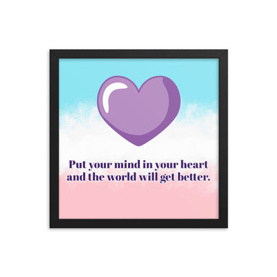 Framed poster with a quote