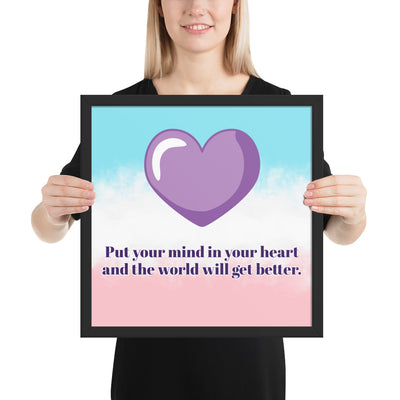Framed poster with a quote