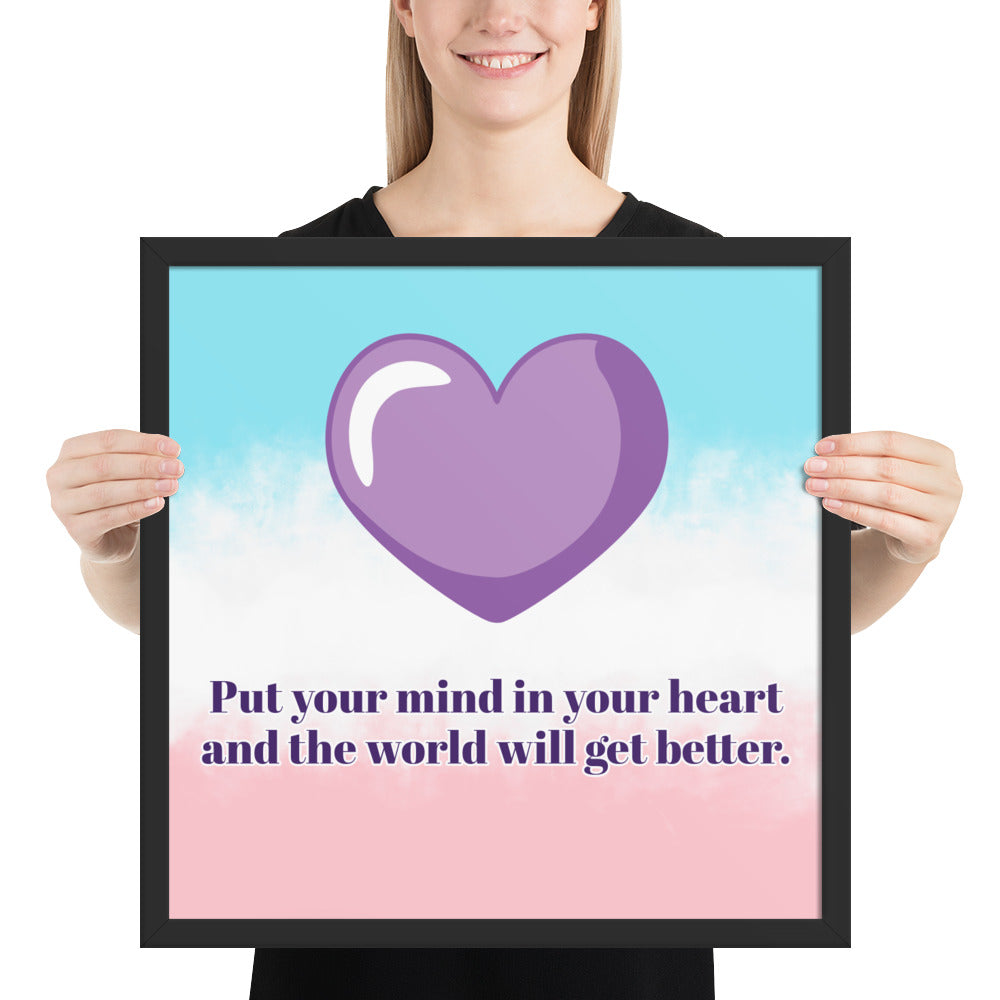 Framed poster with a quote