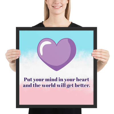 Framed poster with a quote