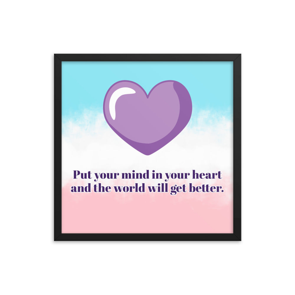 Framed poster with a quote