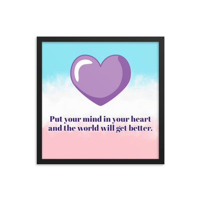 Framed poster with a quote