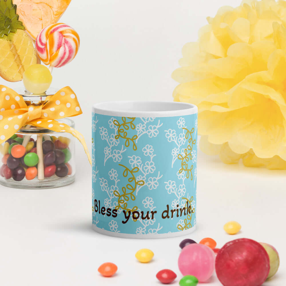 Floral design glossy mug