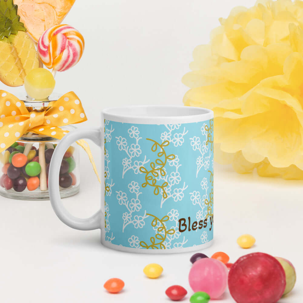 Floral design glossy mug