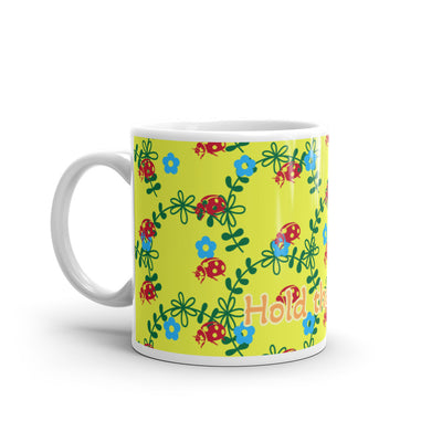 Floral design glossy mug