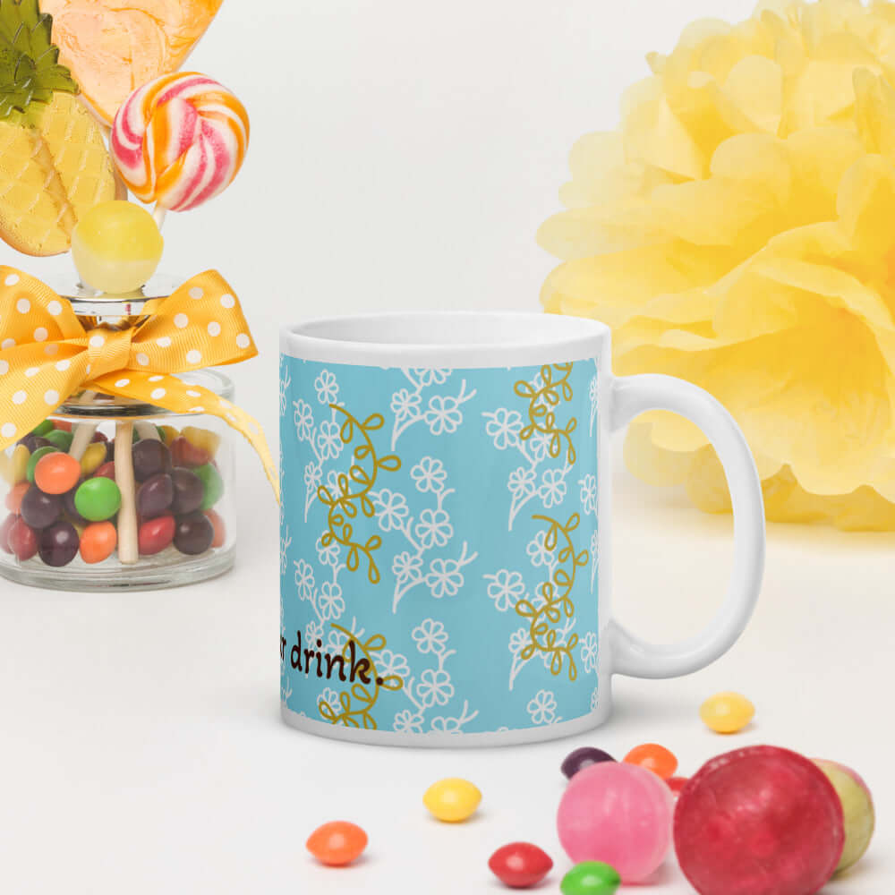 Floral design glossy mug