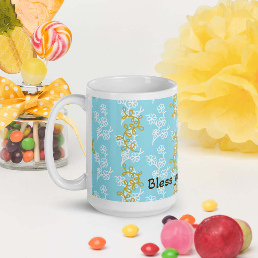 Floral design glossy mug