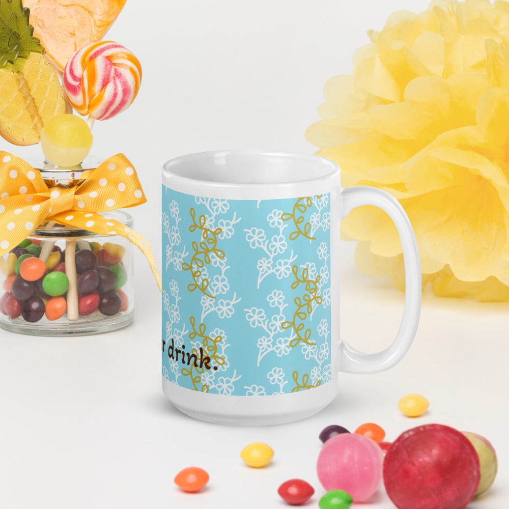 Floral design glossy mug